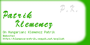 patrik klemencz business card